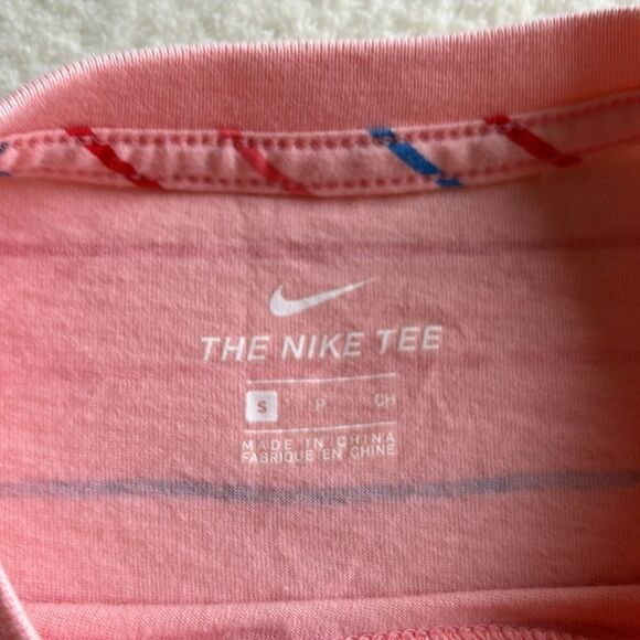 Nike Spellout pink red blue striped short sleeve crewneck baby tee shirt small - Picture 4 of 6